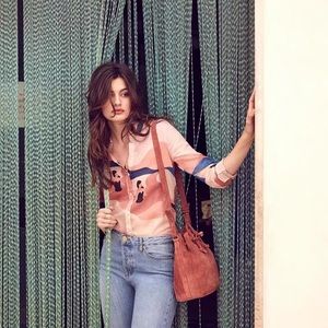 Pink background and print dress shirt